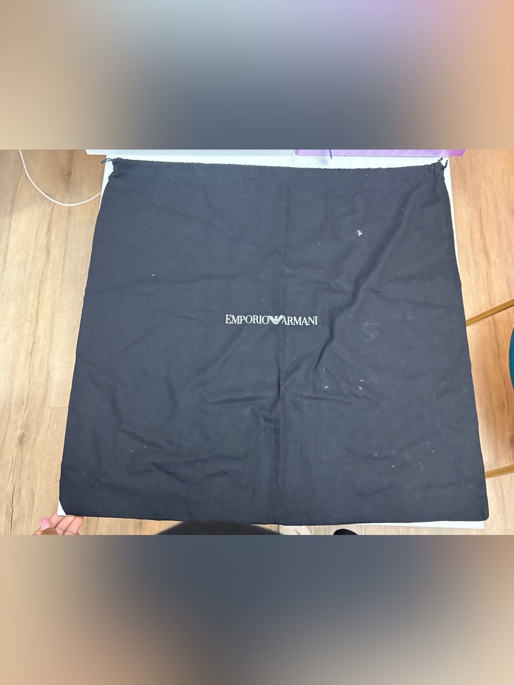 Emporio Armani Black Logo Dust Bag with White Crest